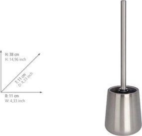 Четка за тоалетна от неръждаема стомана в сребрист цвят Solid – Wenko