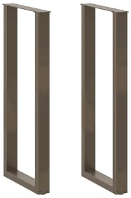 4013247 vidaXL Крака за бар маса, U-образни, 2 бр., естествена стомана, 50 x (110-111) см, стомана