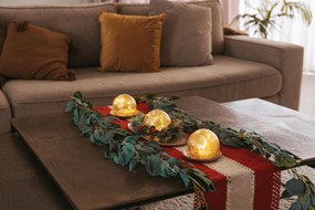 Коледна настолна лампа златиста 10см с LED комплект от 3 - Lua