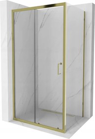 Mexen Apia плъзгаща се душ кабина 125 x 90 см, прозрачна, златна - 840-125-090-50-00