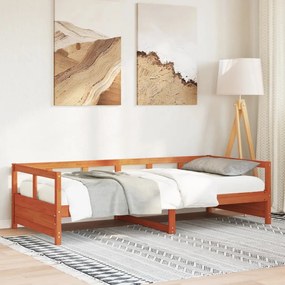 854963 vidaXL Дневно легло без матрак, восъчнокафяв, 90x200 см, бор масив
