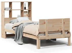 3322652 vidaXL Легло с рафтове за книги, без матрак, 90x190 см, бор масив