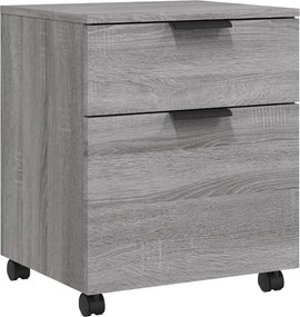 817136 vidaXL Мобилен архивен шкаф с сив сонома 45x38x54 см инженерно дърво