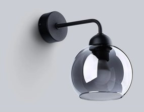 Черна стенна лампа ø 15 cm Grande – Sollux