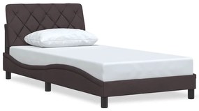 3310583 vidaXL Рамка за легло без матрак, тъмнокафява, 100x200 см, плат