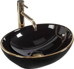 Умивалник за плот Rea Sofia Black Gold Edge