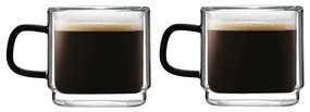 Комплект от 2 стъклени чаши за еспресо 80 ml Carbon - Vialli Design
