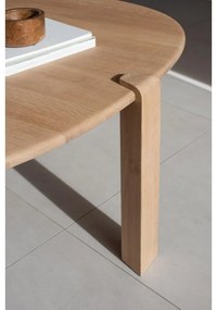 Кръгла масичка за кафе от масивен дъб в естествен цвят ø 100 cm Kulin – Gazzda