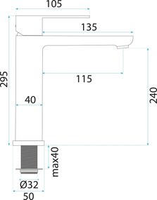 Смесител за баня Rea Logan Brush Nickel