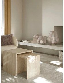 Бежови декоративни кутии за съхранение с капаци в комплект от 2 бр. от изкуствена кожа 40x30x11 cm Sahla – Blomus