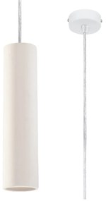 Бяло висящо осветително тяло с керамичен абажур ø 8 cm Santana – Nice Lamps