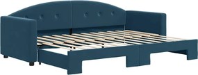 3197293 vidaXL Канапе с изтеглящо разтегателно легло синьо 80x200 см кадифе