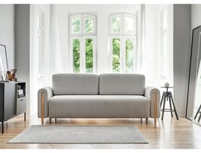 Светлосив сгъваем/с място за съхранение диван от прежда с примки от букле 244 cm Arcadova – ELTAP