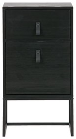 Черно нощно шкафче с чекмедже и врата Zola - WOOOD