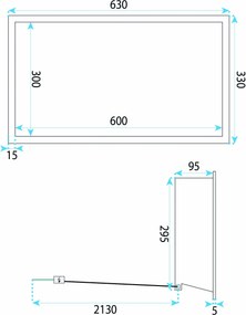 Вграден рафт за баня LED 30x60 brush copper