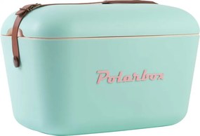 Хладилна чанта Polarbox Classic, 20 литра, AIRPOP полистирол, 5-15C до 24 часа, Класическа кожена каишка, Син/Розов
