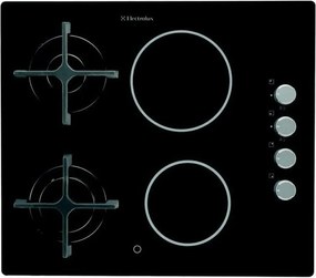 Плот за вграждане Electrolux EGE6172NOK, 7600W, Газ и електричество, Електронно запалване, Индикатор за остатъчна топлина, Черен