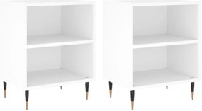 826765 vidaXL Нощни шкафчета 2 бр бели 40x30x50 см инженерно дърво