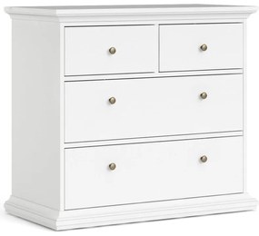 Бял нисък скрин 96x87 cm Paris – Tvilum