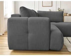 Тъмносив сгъваем/с място за съхранение ъглов диван (десен ъгъл/L форма) Fuji – Bobochic Paris