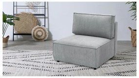Светлосив модул за диван от велур, централна част Nihad modular - Bobochic Paris