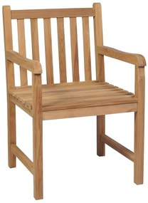 3073067 vidaXL Градински столове, 8 бр, с виненочервени възглавници, тик масив