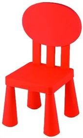 Детско столче с овална облегалка - червено