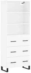 3189405 vidaXL Висок шкаф, бял, 69,5x34x180 см, инженерно дърво