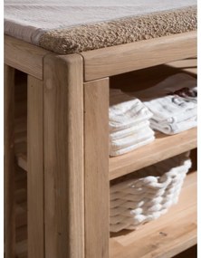 Детски скрин от масивен дъб с маса за преповиване в естествен цвят 100x95x55 cm Forrest – Vipack