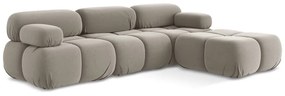 Бежов кадифен модулен ъглов диван Lokua – Makamii
