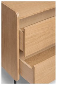 Висок скрин с дъбов декор в естествен цвят 80x82 cm Wrap - Bonami Selection