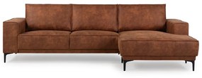 Кафяв ъглов диван от изкуствена кожа (десен ъгъл) Copenhagen - Scandic
