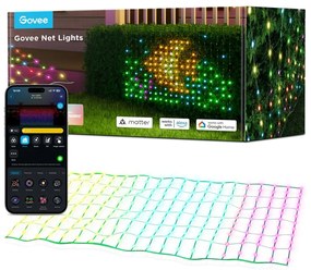 Govee - LED RGBIC Мрежа за външно осветление 143x85 см Wi-Fi Matter IP65