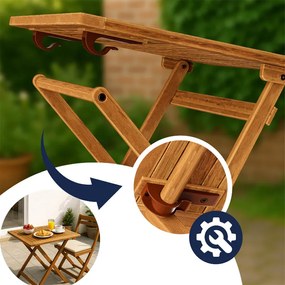 Сгъваема градинска маса от масив от акация - 70 x 70 cm