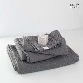 Тъмносиви кърпи и хавлии за баня в комплект от 3 Honeycomb - Linen Tales