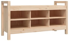 821789 vidaXL Пейка за антре, 110x40x60 см, борово дърво масив