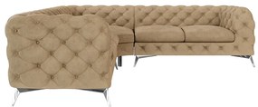 Светлокафяв кадифен ъглов диван Chelsea – Ropez