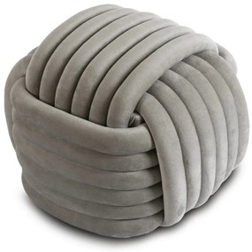 Плетена пуфа от велур MAGMA - различни цветови решения Сив