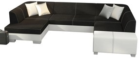 Ъгъл диван Cuba-Left-White - Black