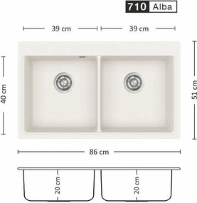 Eurolux FERETA 86.2 SI Композитна мивка за вграждане