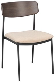 Трапезни столове в кремаво и тъмнокафяво в комплект от 2 бр. Maymont – Rowico