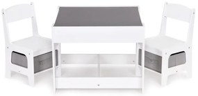 Детски комплект мебели дървена маса + 2 стола