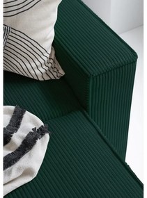 Тъмнозелен разтегателен ъглов диван от рипсено кадифе (ляв ъгъл/"U" форма) Brave Dave – Miuform