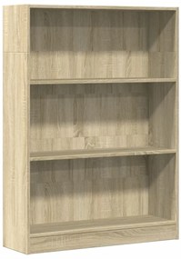 857837 vidaXL Библиотека, сонома дъб, 80x24x109 см, инженерно дърво