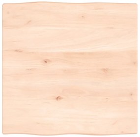 363869 vidaXL Плот за маса 60x60x2 см необработено масивно дърво дъб жив ръб