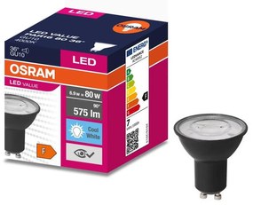 LED Крушка VALUE PAR16 GU10/6,9W/230V 6500K 36° черен - Ledvance