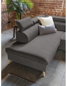 Тъмносив кадифен U-образен ъглов диван (ляв ъгъл) Sweet Harmony - Miuform