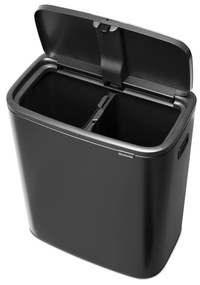 Тъмносиво стоманено кошче за боклук за рециклиране, отваряне с докосване 60 l Bo Touch Bin – Brabantia