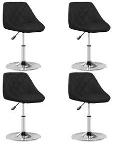 3088636 vidaXL Tрапезни столове, 4 бр, черни, изкуствена кожа
