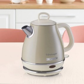 Електрическа кана Ariete VINTAGE 2868/03, 1630W, 1 л, Метален корпус, Бързо завиране, Безжична основа, Бежов